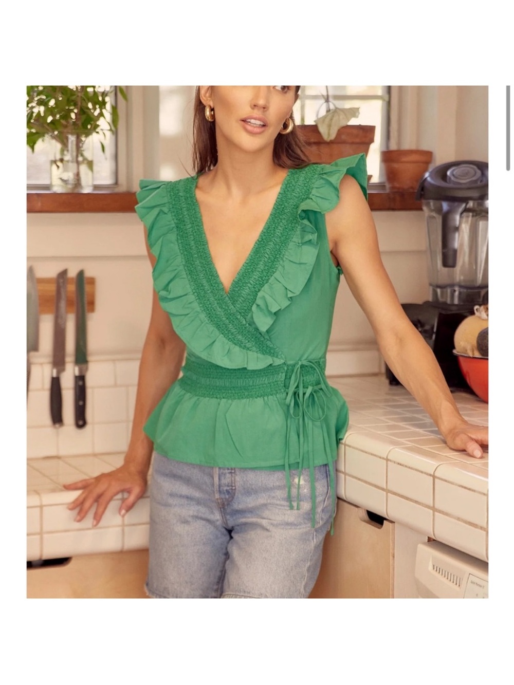 Greylin Greylin Green Minia
Ruffled Wrap size large